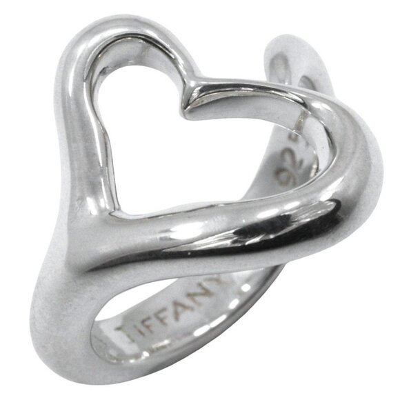 TIFFANY&Co. Open heart Ring Elsa Peretti Silver925 #4.9(US Size) heart 4.7... - Picture 1 of 7